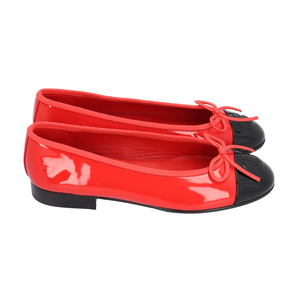 CHANEL シャネル ココマーク バレエシューズ エナメル レディース 中古