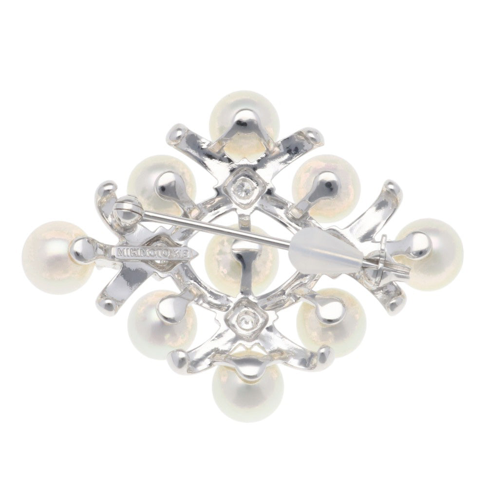 MIKIMOTO ミキモト ブローチ 18金 K18ホワイトゴールド アコヤパール