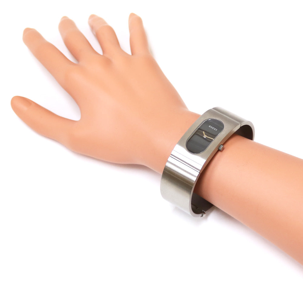 Used] Gucci SS watch bangle stainless steel 2400L silver black