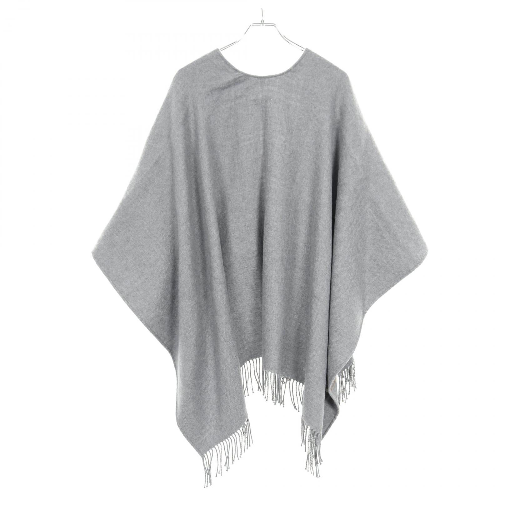 ケープ ポンチョ チェック ウール グレー リバーシブル バーバリー – RECLO