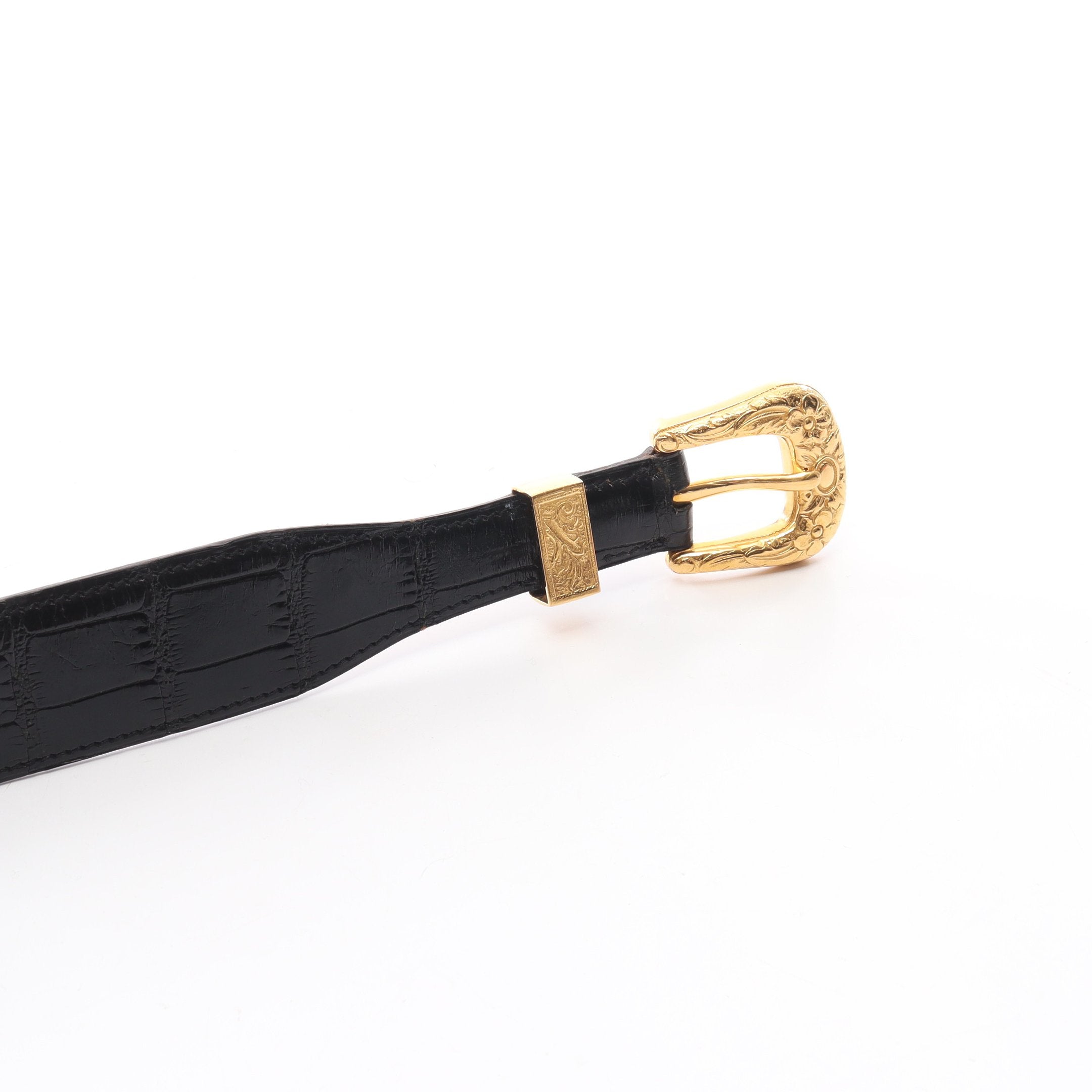 ウエスタン ベルト アリゲーター ブラック ゴールド金具 エルメス – RECLO