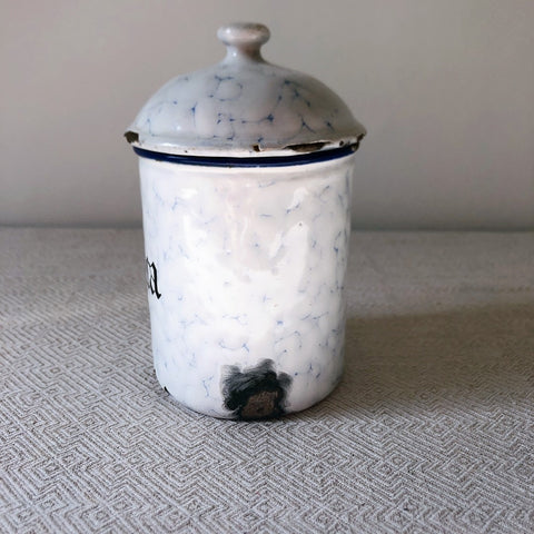 フランスアンティーク ブロカント雑貨 ホーロー製キャニスター2個