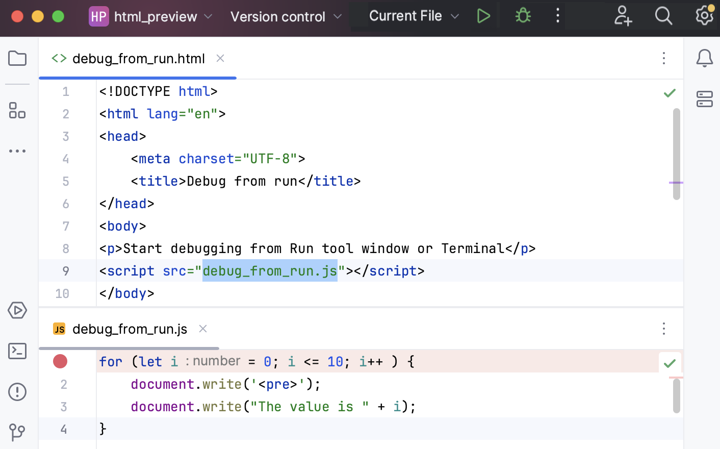 コードのデバッグ | WebStorm ドキュメント