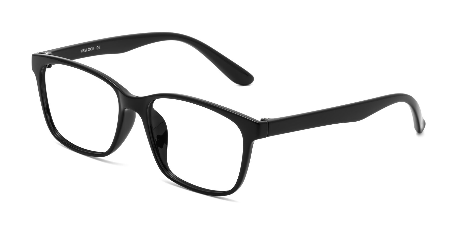 Black Low Bridge Fit TR90 Trapezoid Eyeglasses - Simplic