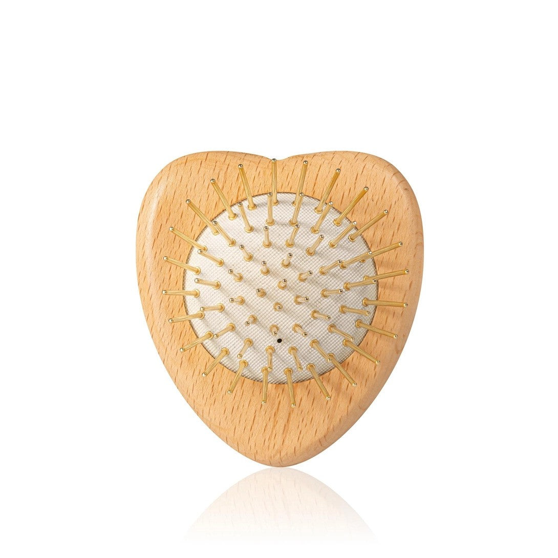 Gua Sha Hair & Scalp Brush Love Heart Wooden Edition | SNOW FOX