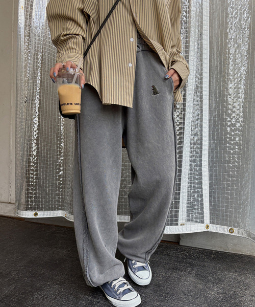 m:rex】ミニ恐竜刺しゅうスウェットパンツ｜DOUBLE NAME ダブルネーム