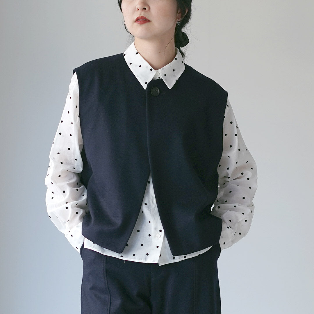 LE GLAZIK（ル グラジック） フランネル ジレ / ベスト トップス 前