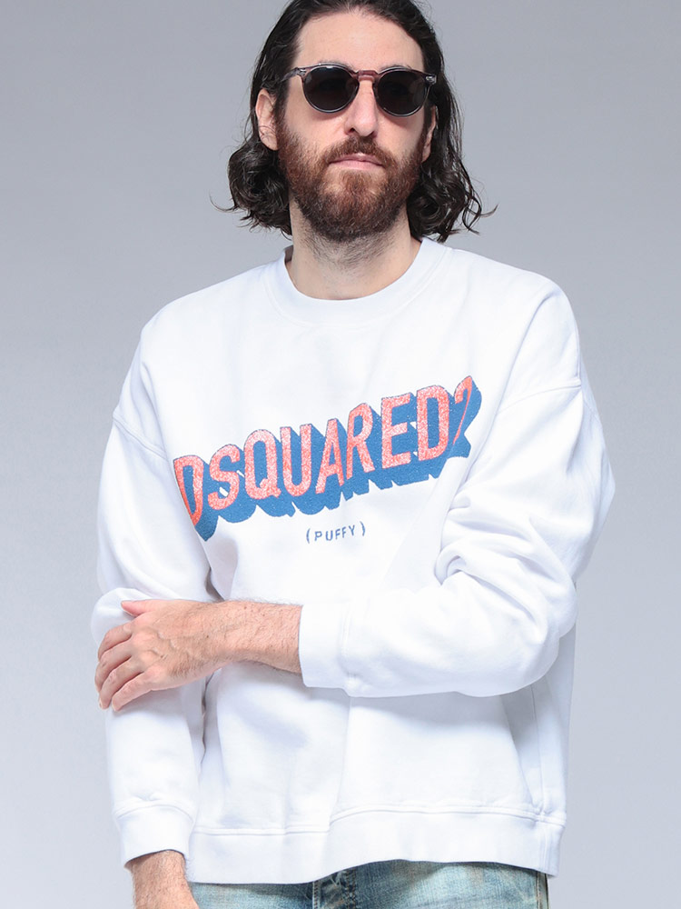 DSQUARED2 (ディースクエアード) 裏起毛 ラバーロゴプリント