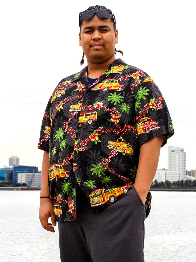 アロハシャツ MADE IN HAWAII レーヨン100％ クラシックカー オープン