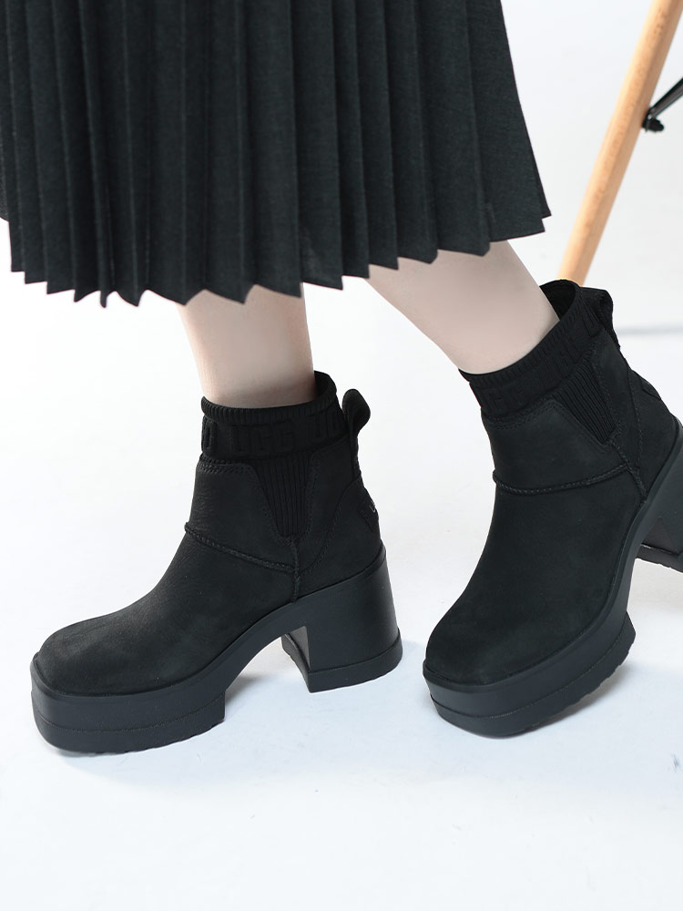 UGG (アグ) ロゴ ニットゴア ショートブーツ Moxy Chelsea UGGL1171475