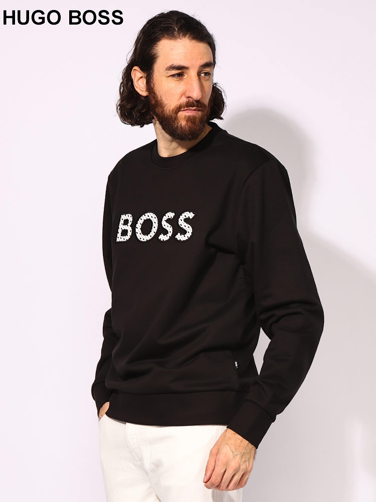 HUGO BOSS (ヒューゴボス) コットンテリー アートロゴ クルーネック