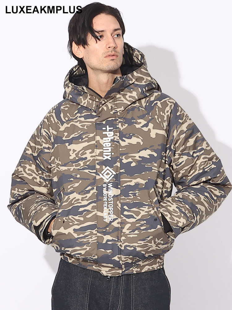 phenix (プラスフェニックス) 迷彩柄 フルジップ ダウンジャケット