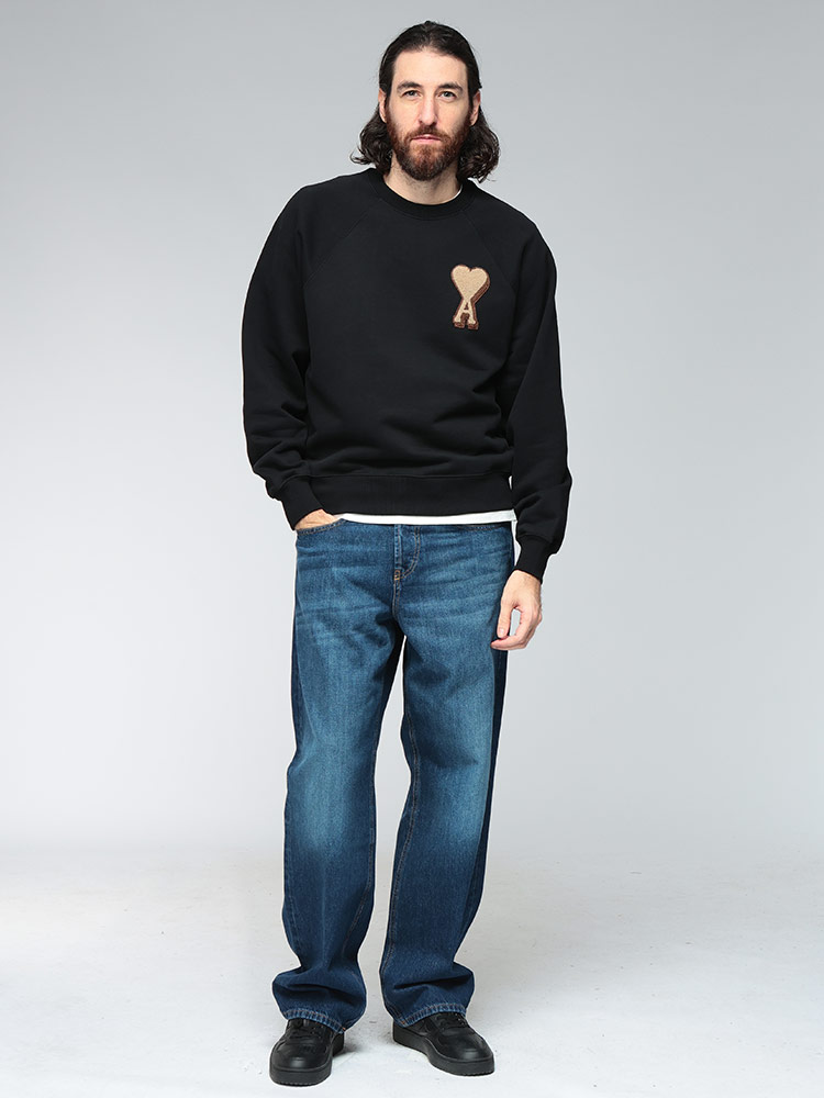 AMI PARIS (アミパリス) ロゴパッチ クルーネック トレーナー Ami de