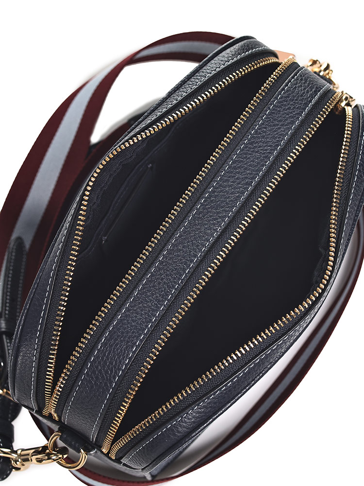 COACH (コーチ) デニム×レザー ロゴプリント ショルダーバッグ