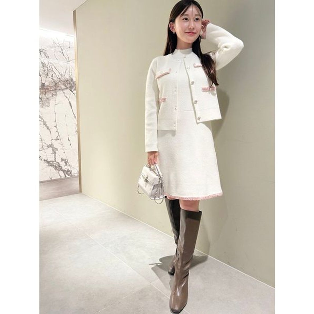 セルフォード CELFORD トリムミニニットワンピースセット （BLK