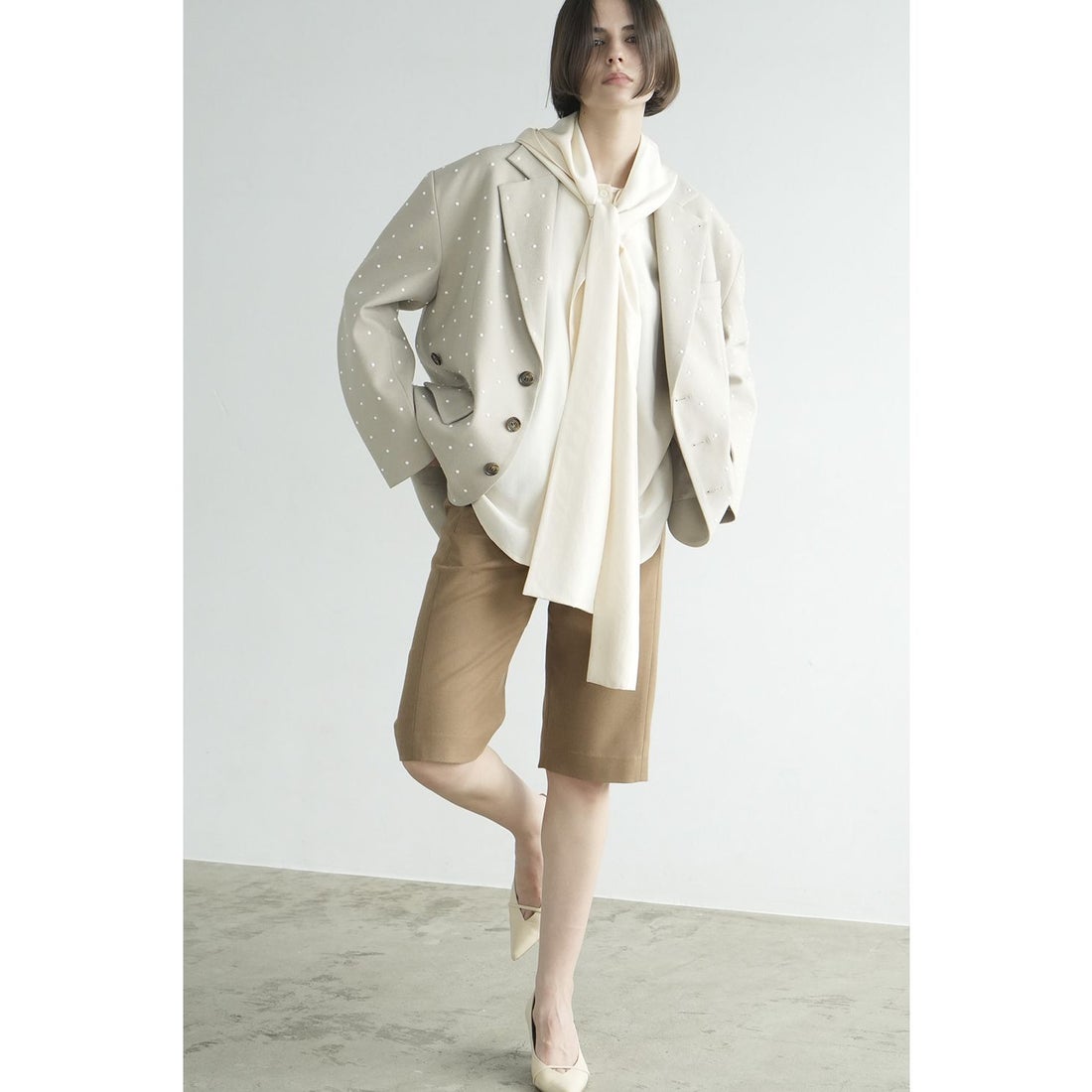 クラネ CLANE BOW TIE HOODIE SHIRT （NAVY） -アウトレット通販