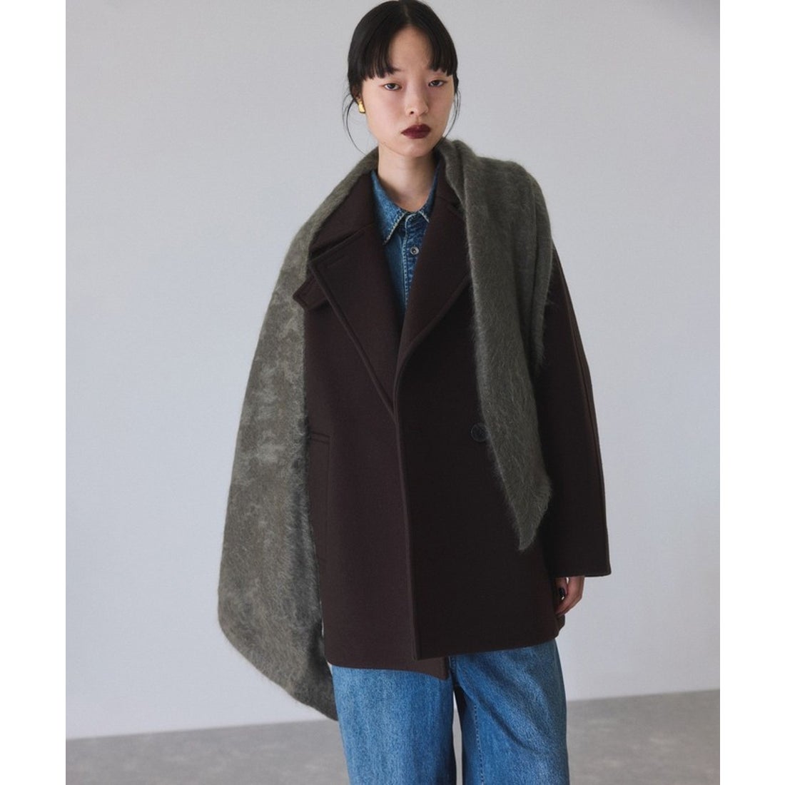 アダム エ ロペ ADAM ET ROPE' ウールボンディングミドルコート