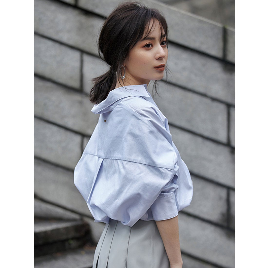 アニュアンス anuans スタンダードシャツ （LIGHT GREY） -靴