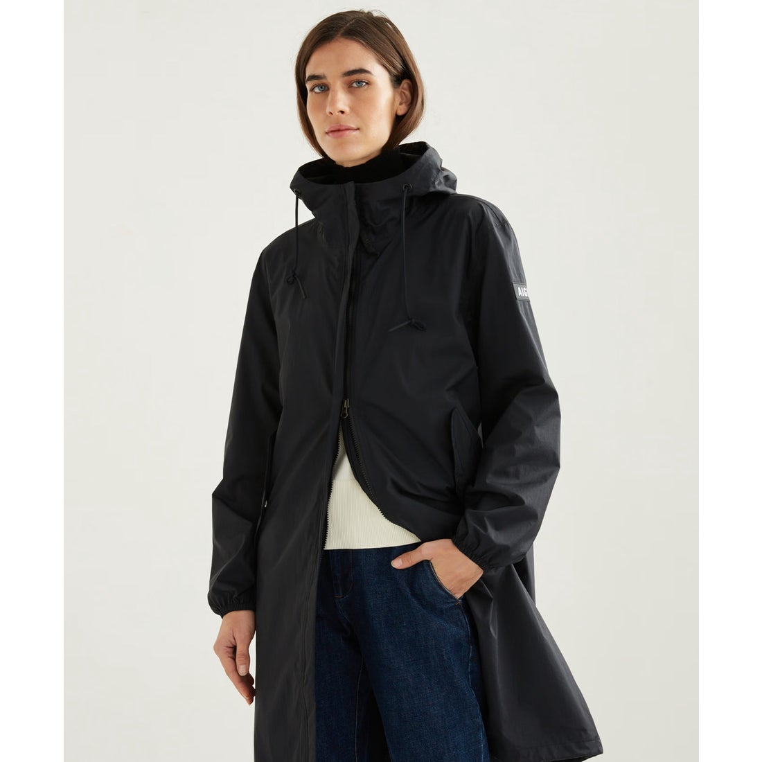 エーグル AIGLE 透湿防水 パッカブルロングフーデッドジャケット