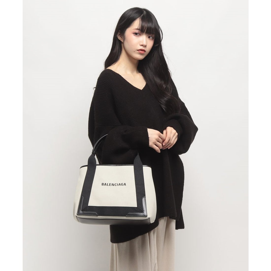 バレンシアガ BALENCIAGA 【BALENCIAGA】 バレンシアガ NAVY CABAS S