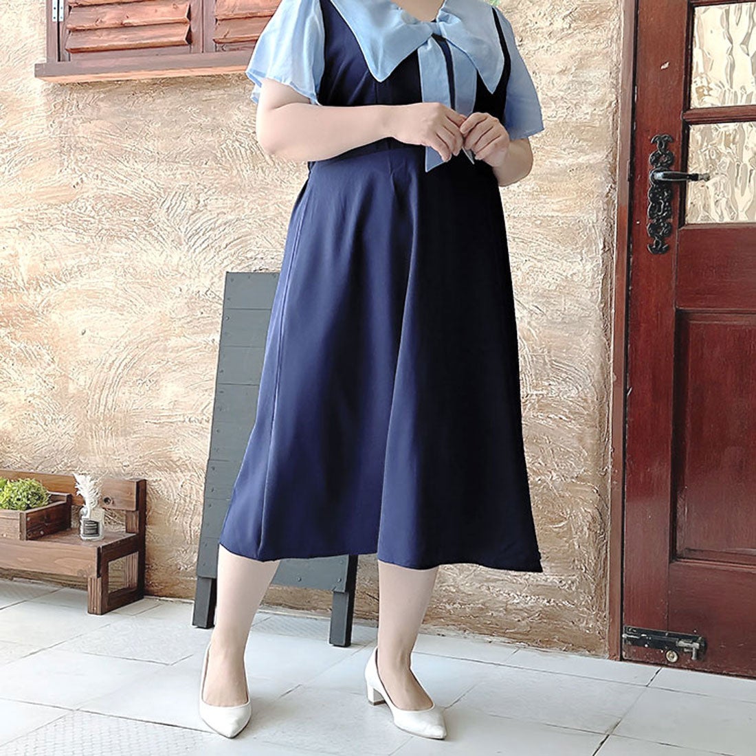 ゴールドジャパン GOLDJAPAN セーラーカラーワンピース リボン 半袖