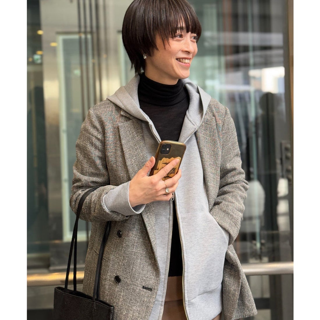 ガリャルダガランテ GALLARDAGALANTE ツイードジャケット （black