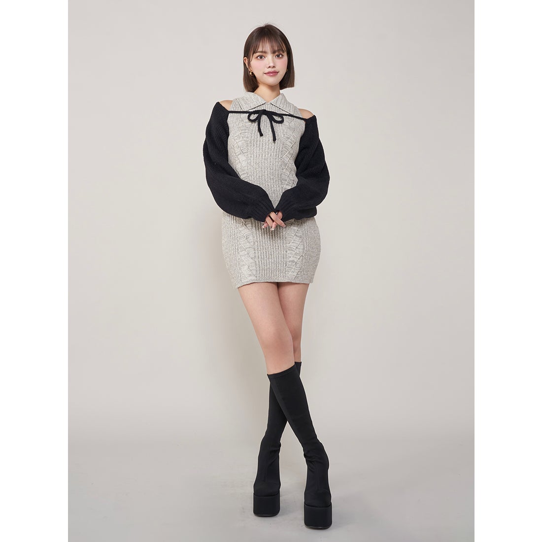 ダーリッチ Darich ショートボレロニットミニワンピース （アイボリー