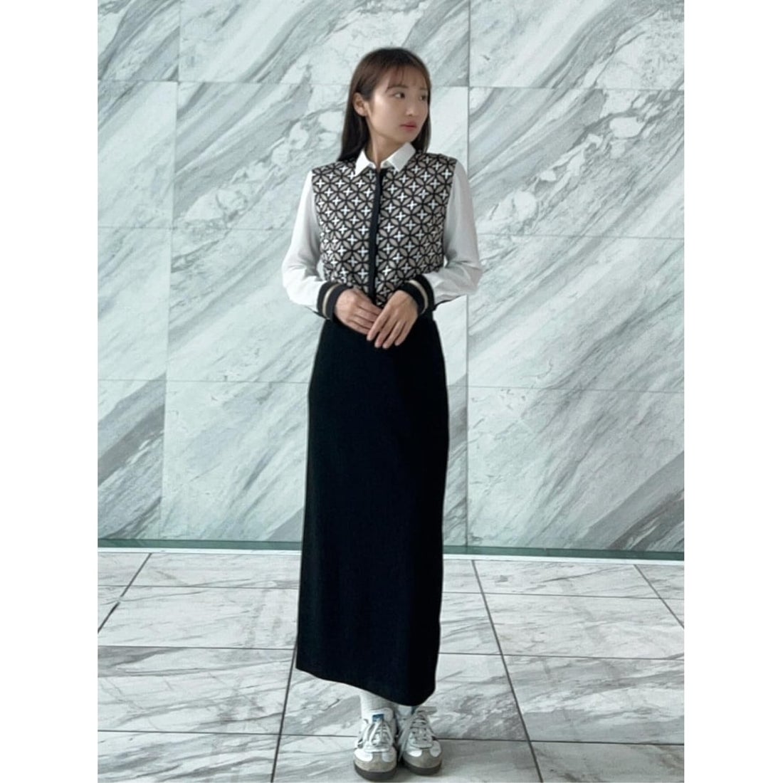 ドレステリア DRESSTERIOR オーバーラップサークルシャツ （グレージュ