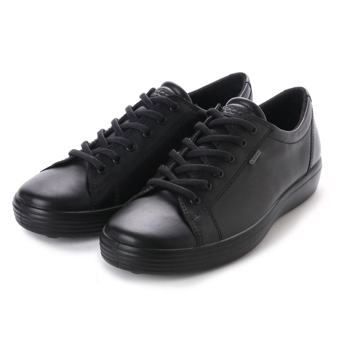 ECCO オールブラック SOFT 7 本革 防水スニーカー 軽量 高品質レザー