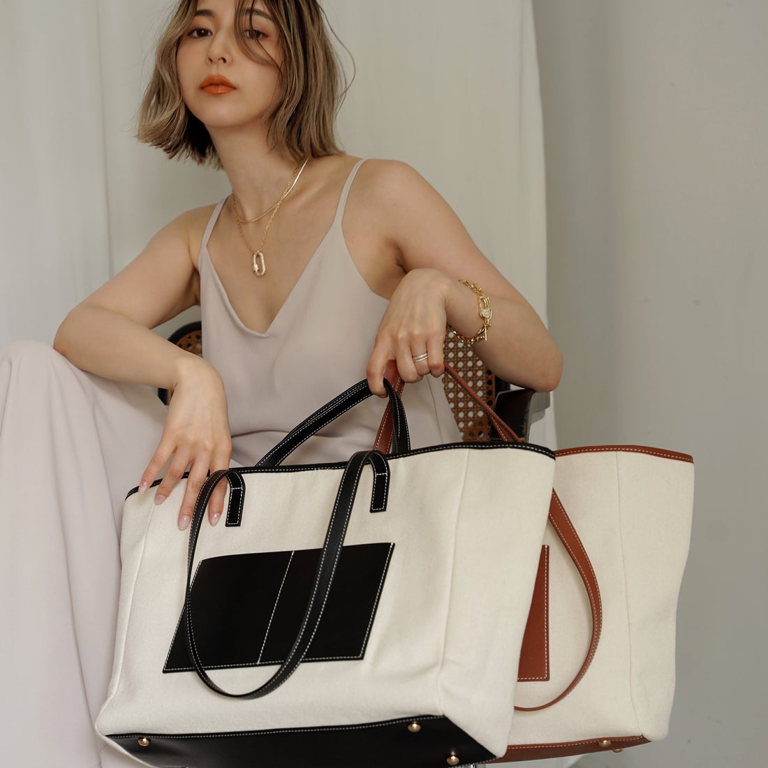 &EVOL/イーボル】 EVOL×MARQUE コラボキャンバスショルダーバッグ