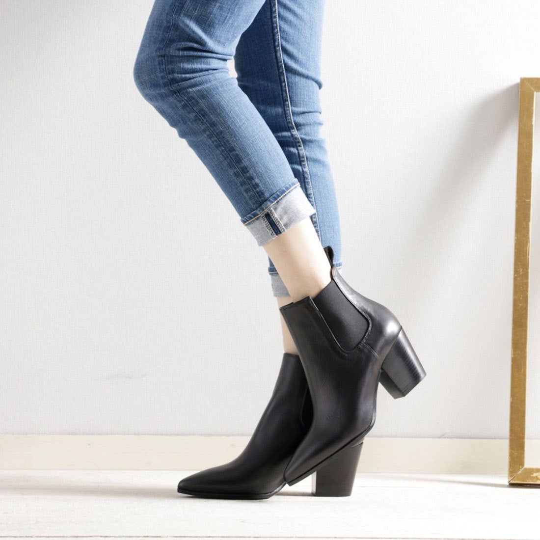 ○ファビオルスコーニ FABIO RUSCONI サイドゴアブーツ （ブラック