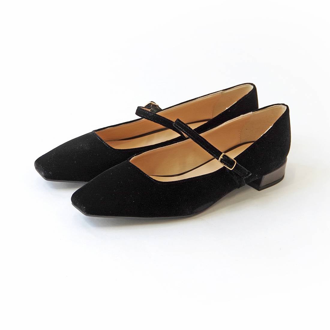 ファビオルスコーニ FABIO RUSCONI スクエアトゥベロア メリージェーン