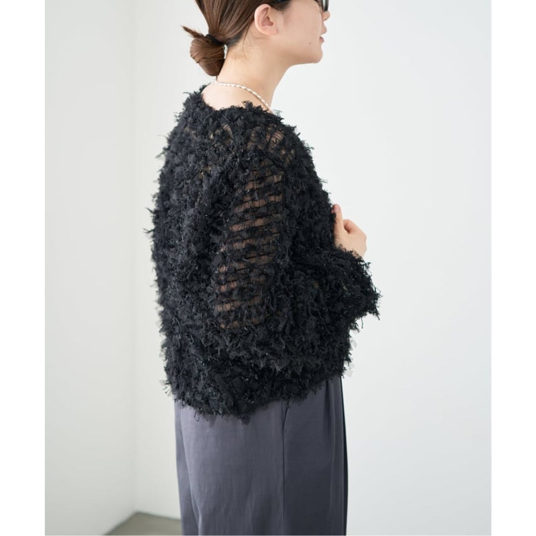 イエナ IENA 《追加予約》チュールテープ カーディガン （ホワイト