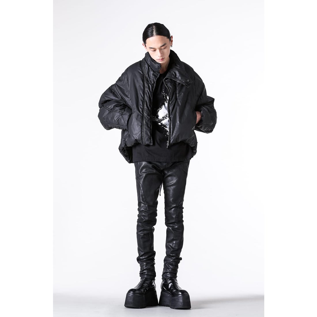 ユリウス JULIUS COATED CLOTH JACKET （BLACK） -FASCINATE