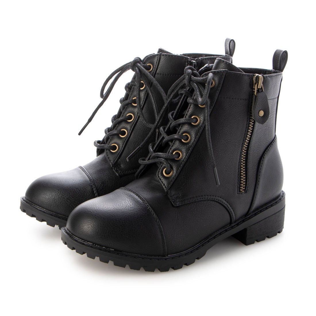 ル ソン Le son 防水レースアップショートブーツ （ブラック） -靴