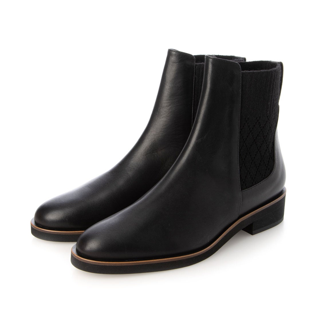 ランバン コレクション LANVIN COLLECTION サイドニットショートブーツ