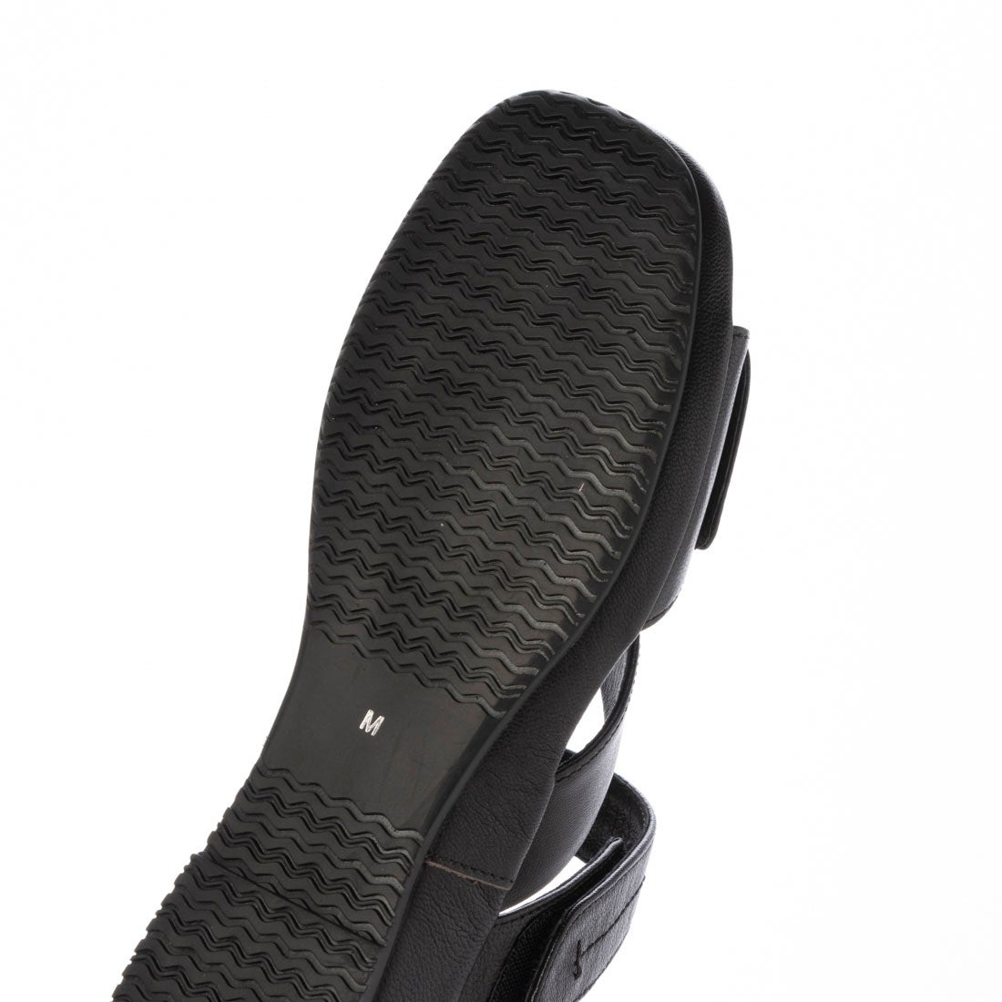 本革】 マジックテーププラットサンダル 6725 （ブラック） -モード