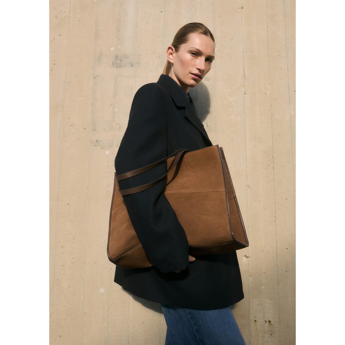 レザートートバッグ G-- FES （ミディアムブラウン） -MANGO - マンゴ