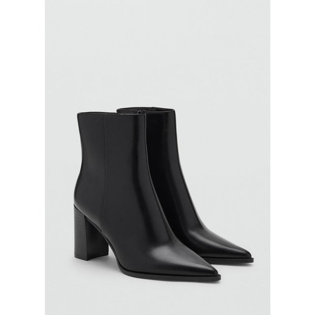 レザーショートブーツ .-- CHOCO （ブラック） -MANGO - マンゴ公式