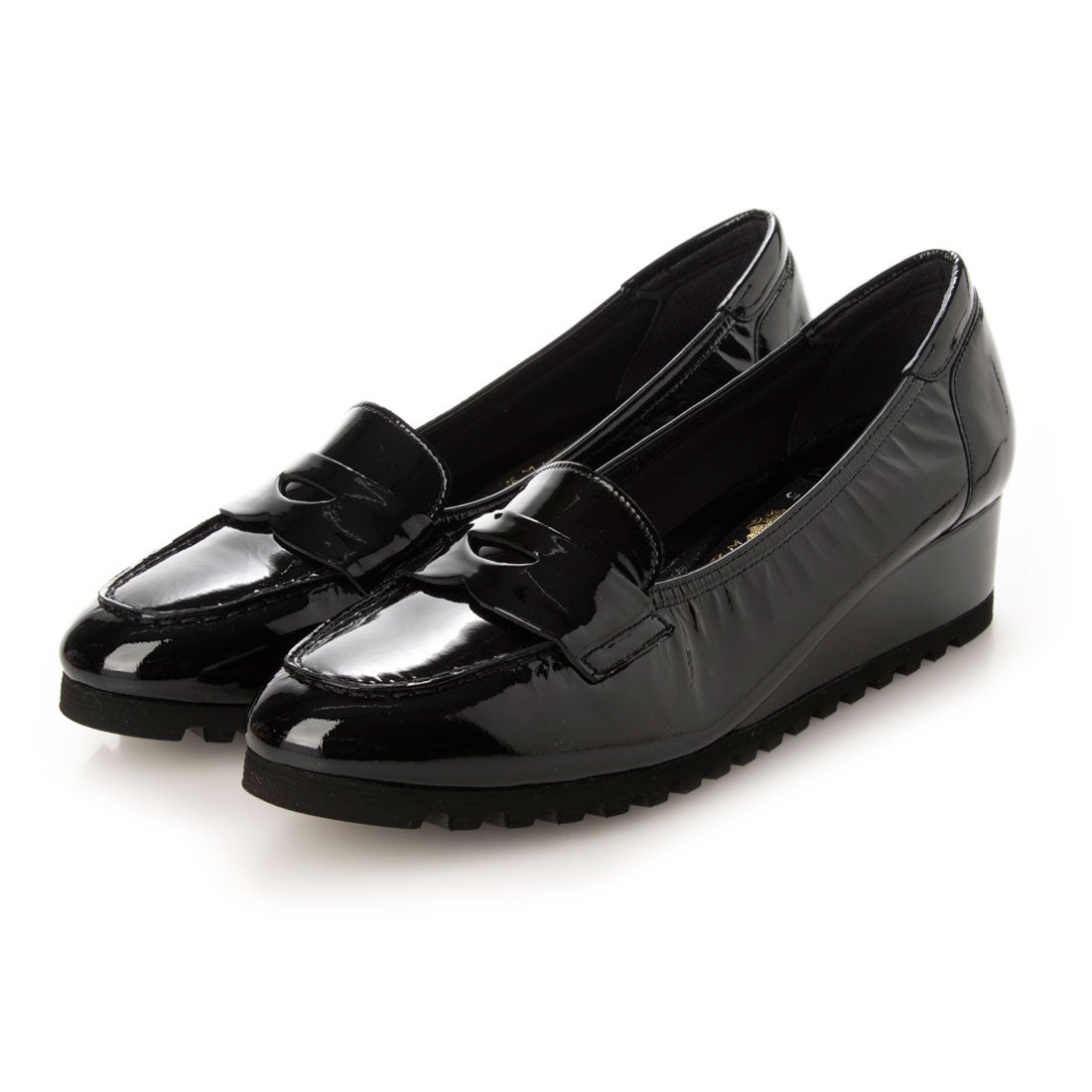 ミハマ MIHAMA カジュアルシューズ （黒エナメル） -ファッション通販