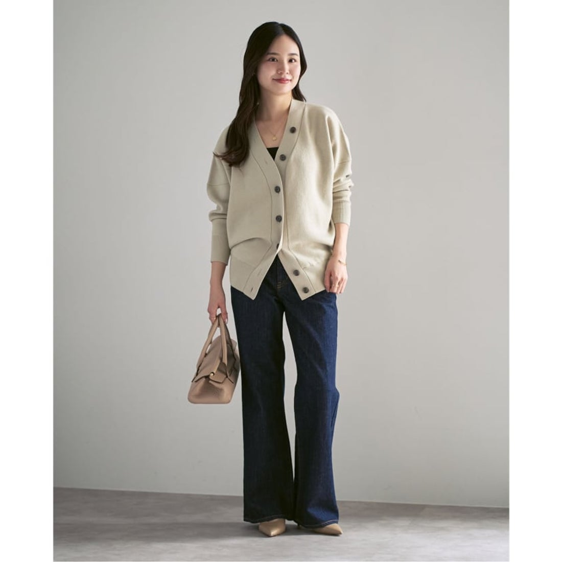 ノーブル NOBLE 《追加》Vネックドルマンカーディガン （ピンク A