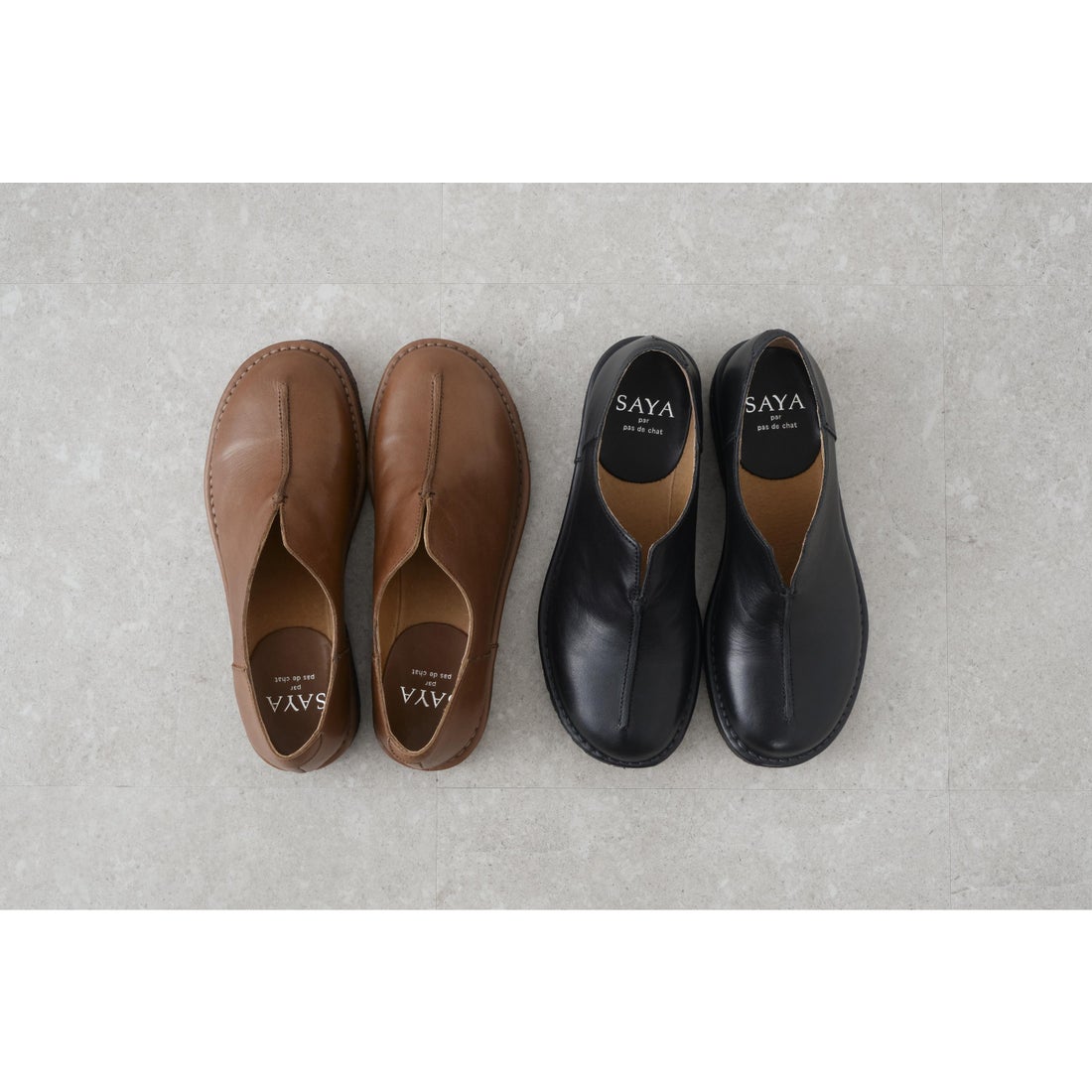 サヤ SAYA 本革プラット製法スリッポン （ダークブラウン） -【公式
