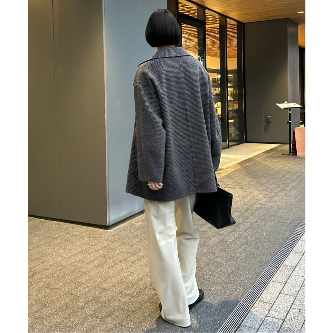 スローブ イエナ SLOBE IENA souple wool ダブルフェイスミドルコート