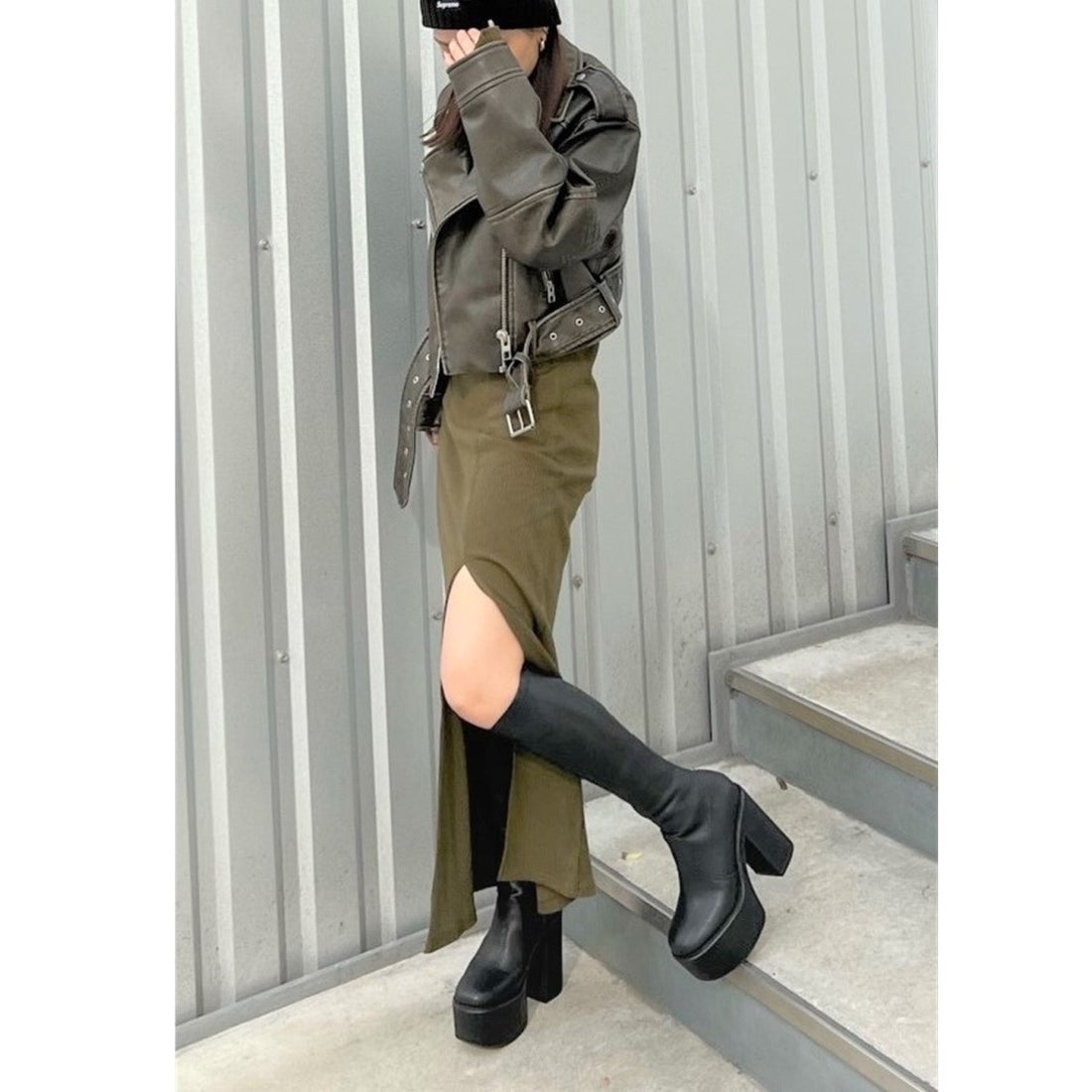 アールアンドイー R&E 厚底ロングブーツ （ブラック） -ファッション