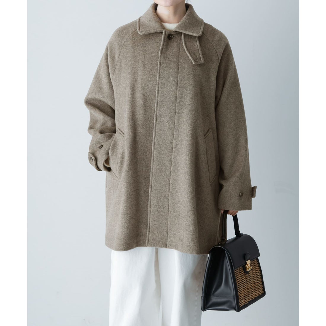 カグレ かぐれ ウールバックタックショートコート （グレー