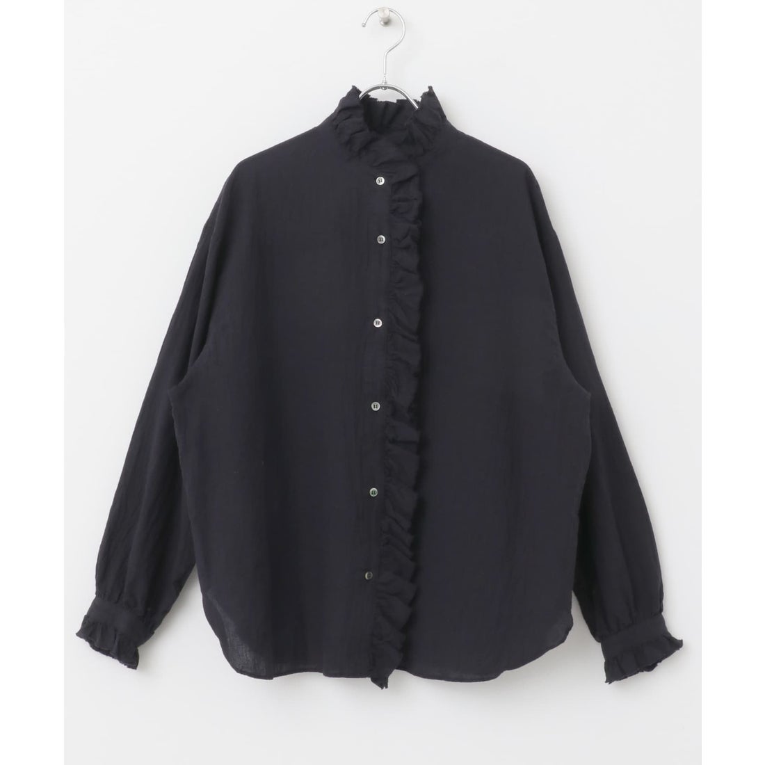 カグレ かぐれ コットンリネンフリルカラーシャツ （OFF