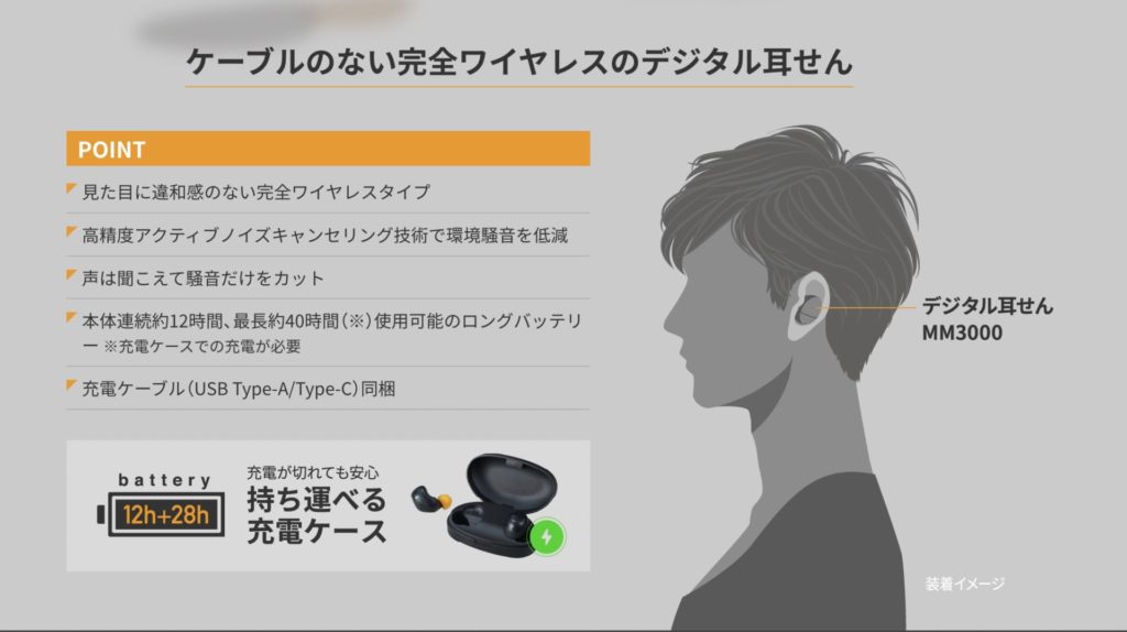 デジタル耳栓】キングジム デジタル耳せん MM3000 - Sensory