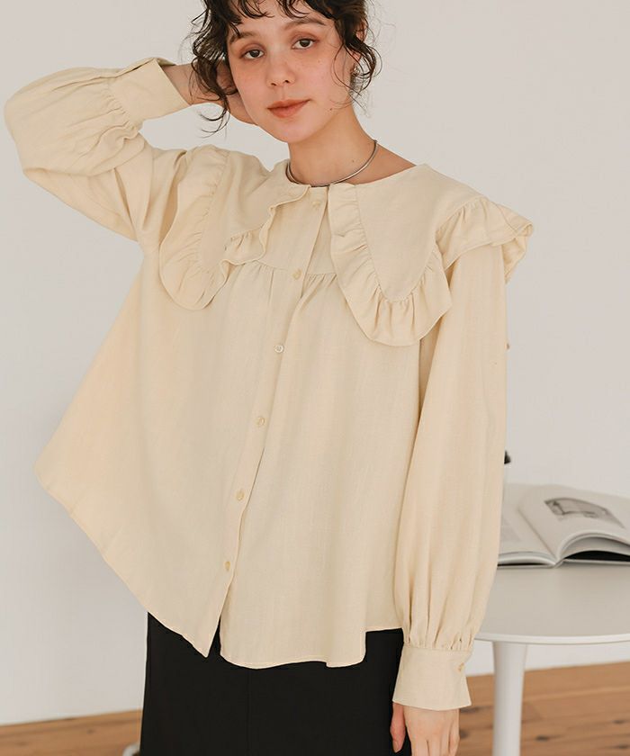 Ozzon OzzOneste フリルデザイン ブラウス Ozzon OzzOneste フリル