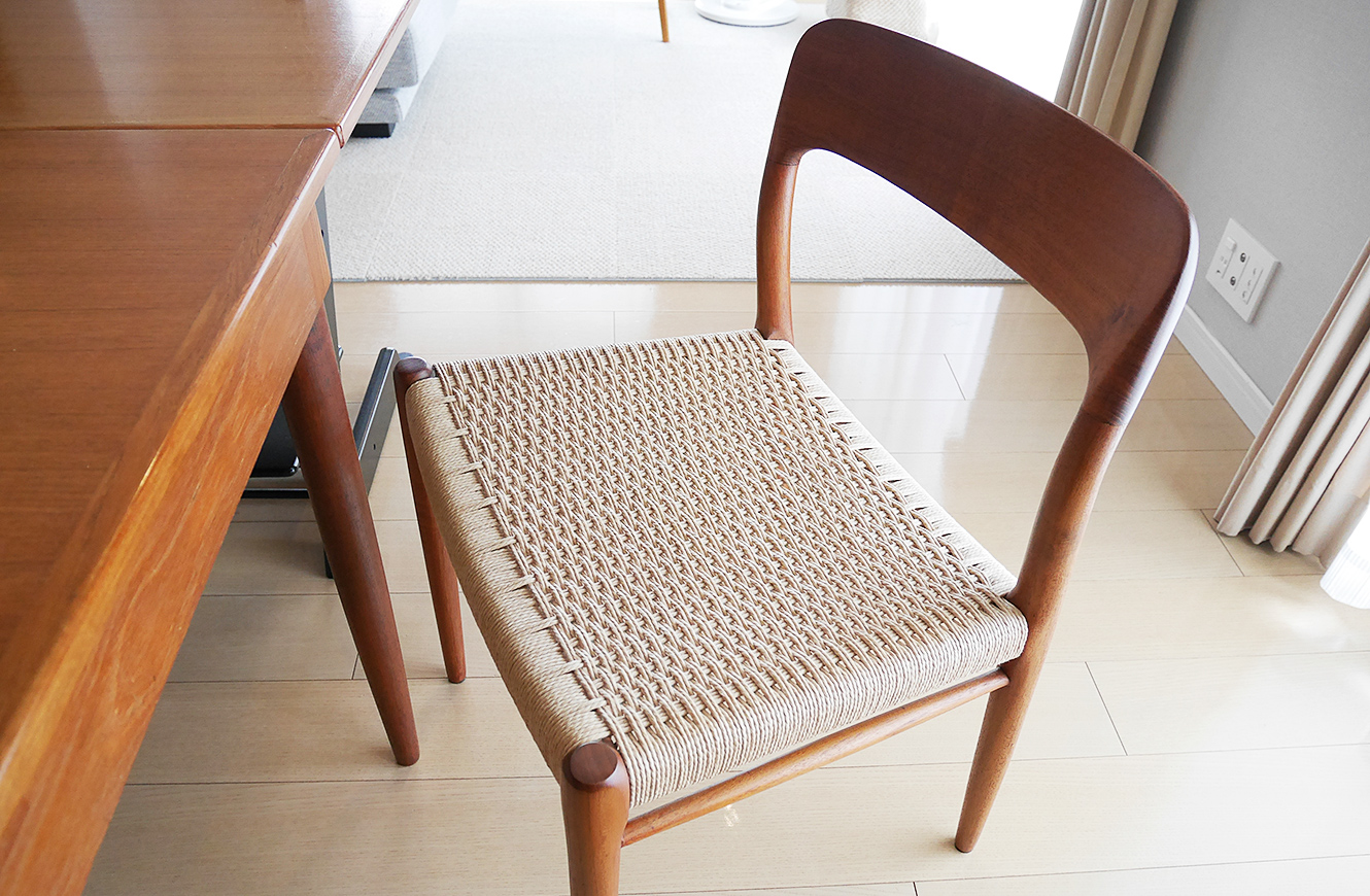 J.L. Møller No.75 ダイニングチェア チーク ファブリック B pa1⁄38