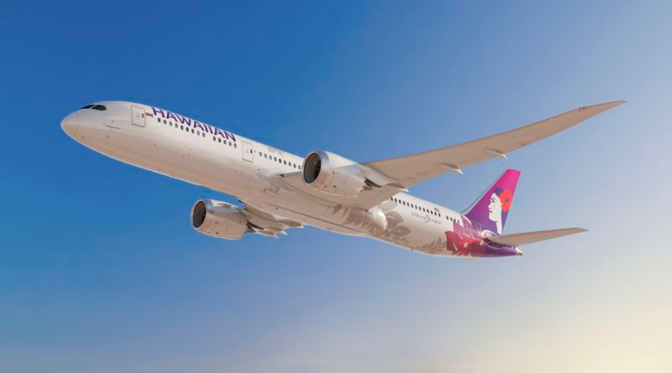 ハワイアン航空、将来的に日本路線に投入を予定するB787-9型機の初号機